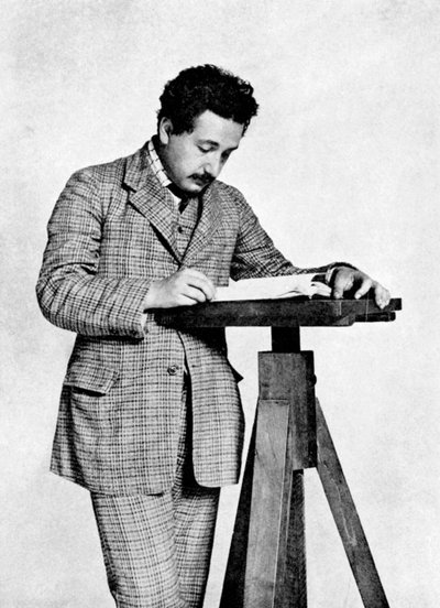 アルバート・アインシュタイン1879-1955、ドイツ-スイスの数学者および理論物理学者、1905 作： Unbekannt