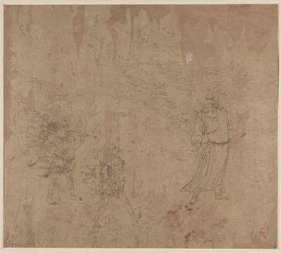 道教と仏教のテーマのアルバム: 道教の神々の行列: リーフ 18, 1200s. 作： Unbekannt