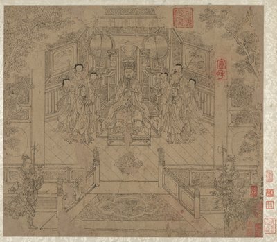 道教と仏教のテーマのアルバム: 道教の神々の行列: 葉 1, 1200s. 作： Unbekannt
