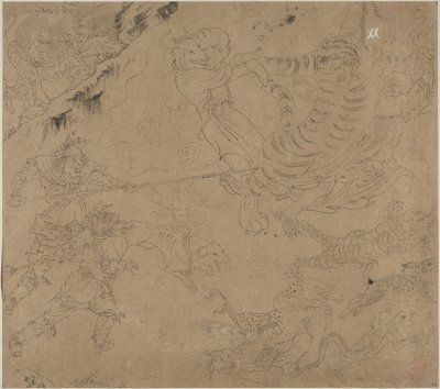 道教と仏教のテーマのアルバム: 山を検索: リーフ 44、1200 年代。 作： Unbekannt