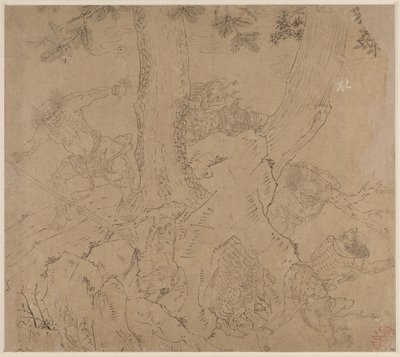 道教と仏教のテーマのアルバム: 山を検索: リーフ 46、1200 年代。 作： Unbekannt