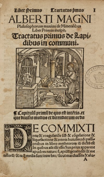 Alchemy & Early Chemistry 鉱物学と錬金術に関する中世ドイツの著作物のタイトルページ 作： Unbekannt