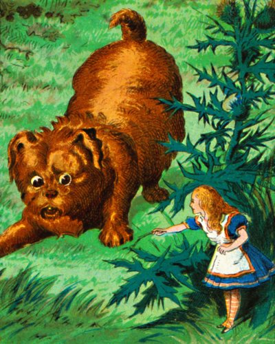 アリスは非常に大きな子犬c1900に出会います 作： Unbekannt