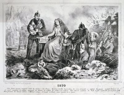 寓意的な漫画、フランコプロイセン戦争、1870年から1871年 作： Unbekannt