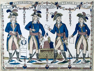 ボナパルト、オージェロー、マシーナ、ベルフィエ、フランスの寓話、1789年 作： Unbekannt