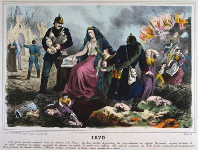 1870年のフランスの寓話、日仏戦争、1870年から1871年。 作： Unbekannt