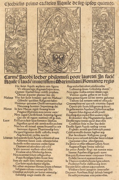 ワシと皇帝マクシミリアン 1 世の寓話、1497 年。 作： Unbekannt