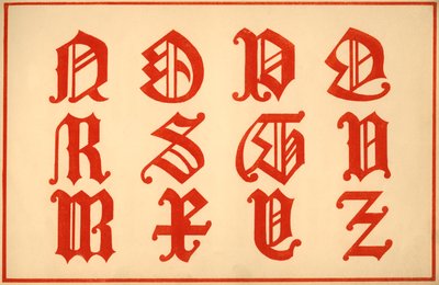 アルファベット、NZ文字、大文字 作： Unbekannt