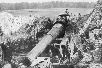 アメリカの14インチ鉄道銃、ムーズアルゴンヌオフェンシブ、フランス、1918年 作： Unbekannt