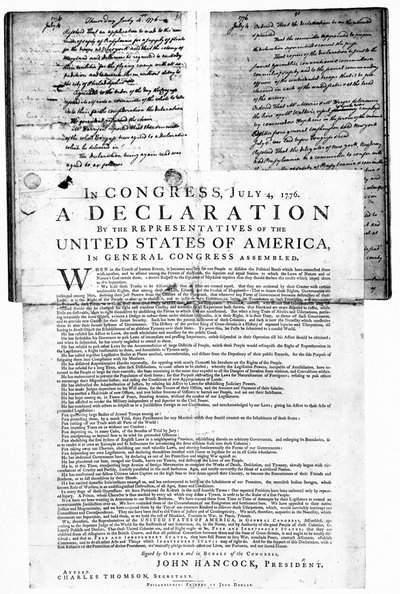 1776年7月4日のアメリカ独立宣言 作： Unbekannt