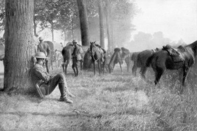 休憩中のアメリカ騎兵隊、シュマンデダム、フランス、1918年 作： Unbekannt