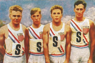 アメリカのチーム、4 x 100mリレー、1928年。 作： Unbekannt