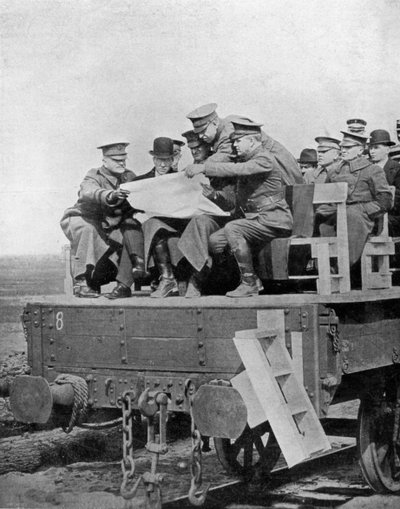 西部戦線での現役軍人会議、第一次世界大戦、1917年、c1920 作： Unbekannt