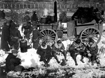 1918年12月、ロシアのシベリアにあるアメリカの歩兵キャンプ。 作： Unbekannt