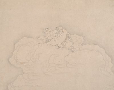 一対の桃を持つ雲の上の不死身、20 世紀。 作： Unbekannt