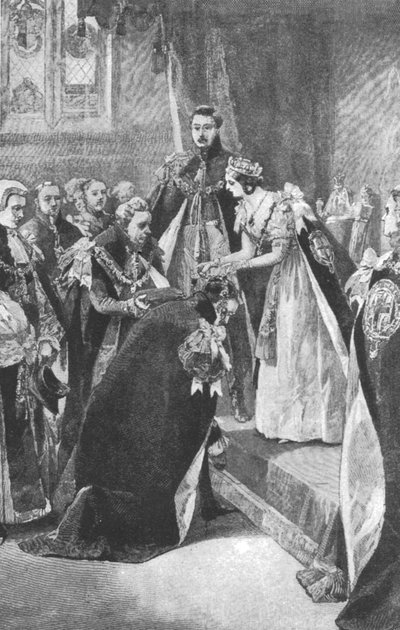 ビクトリア女王によるガーター騎士団の叙述、1830年代、1901年。 作： Unbekannt
