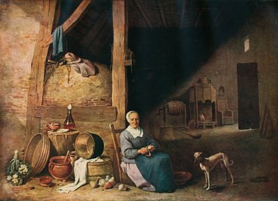 梨の皮をむく老婦人c1640 作： Unbekannt