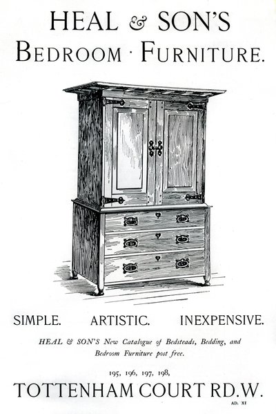 ヒールアンドサンズの寝室用家具の広告、1898 作： Unbekannt