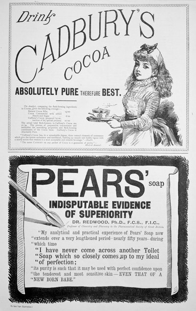 Yuletideの広告ページ、1890年。 作： Unbekannt