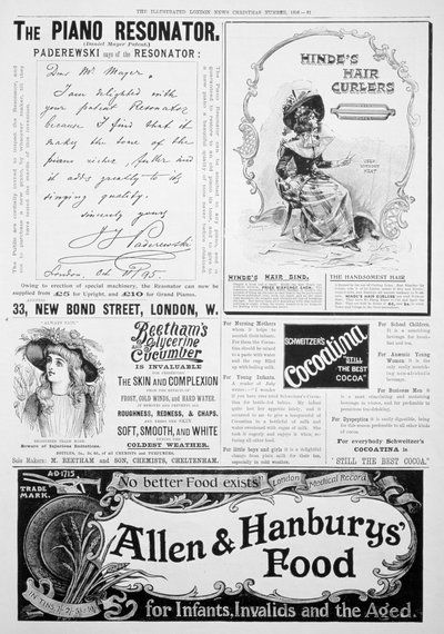 Illustrated London Newsの広告ページ、クリスマス番号、1896 作： Unbekannt