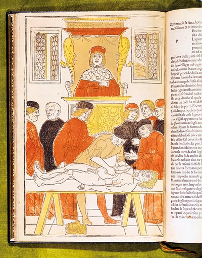 1483年、イタリアのパドヴァでの解剖学の講義 作： Unbekannt