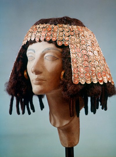 古代エジプトの頭飾りとイヤリング、18王朝、紀元前16〜13世紀 作： Unbekannt