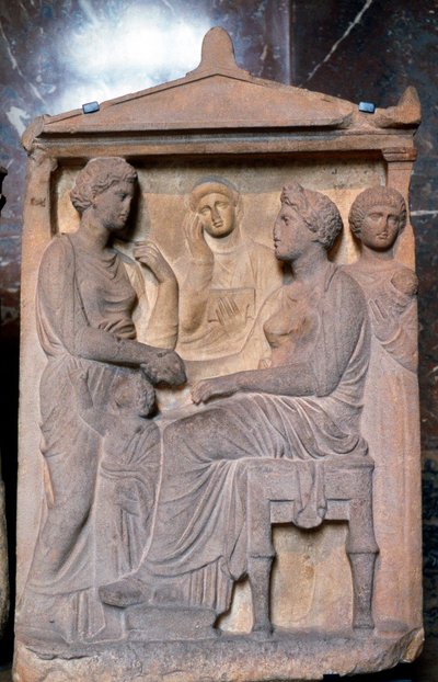 古代ギリシャのレリーフで、挨拶する友達同士 作： Unbekannt