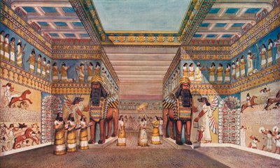 古代文明：アッシリアの王の宮殿内、1907年 作： Unbekannt