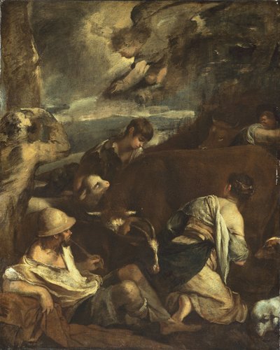 羊飼いへの告知、c。 1710年。 作： Unbekannt