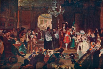 チャールズ2世の死の瞬間、1685年、1905年にホワイトホールで前室 作： Unbekannt