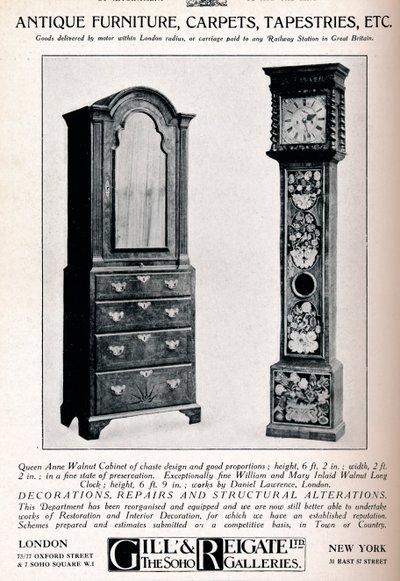 アンティーク家具、カーペット、タペストリーなど、1921年 作： Unbekannt