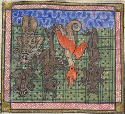 黙示録、詳細：天から降る悪魔、1370年から1375年頃 作： Unbekannt