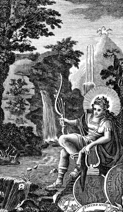 アポロ、古代ギリシャの音楽の神、詩、アーチェリー、予言と癒し、1798 作： Unbekannt