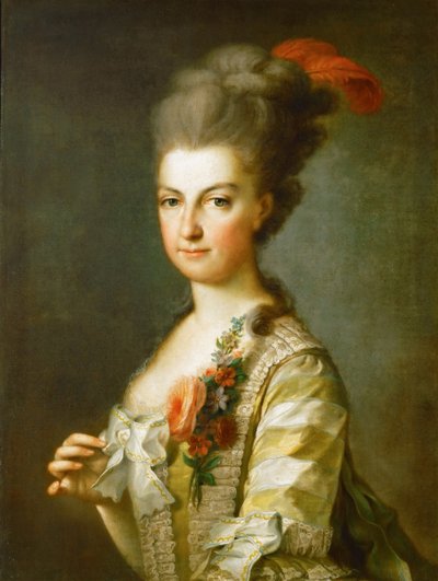 マリアクリスティーナ大聖堂1742-1798、テシェン公爵夫人、縞模様のシルクドレス、1766-1770年頃 作： Unbekannt