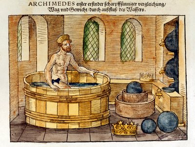 彼のお風呂のアルキメデス、1547 作： Unbekannt