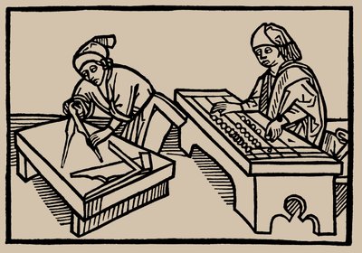 算術と幾何学。ロドリゴサモラ作の人間の鏡、1479年。 作： Unbekannt