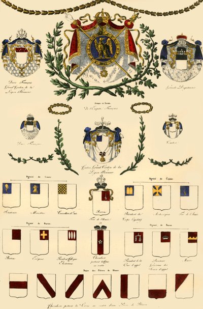 1806年、1921年、フランス帝国と帝国貴族の武器。 作： Unbekannt