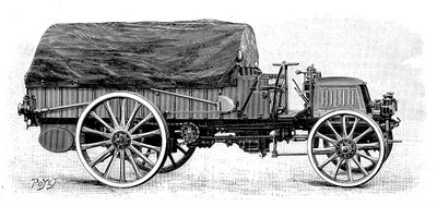 4気筒12 hpエンジンを搭載したダイムラーの軍用トラック、1904年 作： Unbekannt