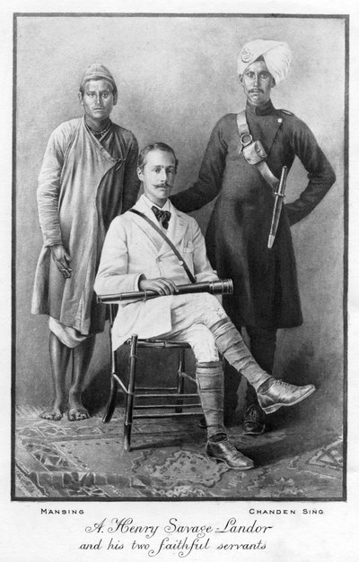 アーノルドヘンリーサベージランドー1865-1924と彼の2人の忠実な使用人、1898 作： Unbekannt