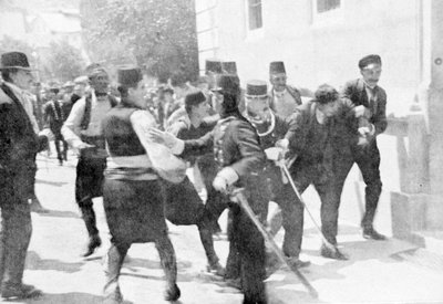 Gavrilo Principの逮捕、1914年の大公Franz Ferdinandの暗殺者 作： Unbekannt
