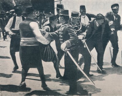 Gavrilo Principの逮捕、1914年の大公Franz Ferdinandの暗殺者 作： Unbekannt