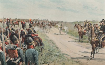 バイエルンとサクソン人の間のナポレオンの到着、1896 作： Unbekannt