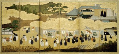 ポルトガル船の到着。南蛮スクリーン1600 作： Unbekannt