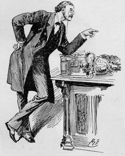 下院で話すアーサーバルフォー、1890年代1906。 作： Unbekannt