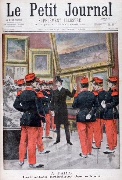 1902年パリのサロンでのフランス兵の芸術的指導 作： Unbekannt