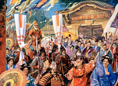 12世紀の日本の戦士、20世紀のヨリモトのアーティストの印象 作： Unbekannt