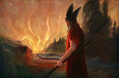 「炎が昇るにつれて、ヴォータンの葉」、1906 作： Unbekannt