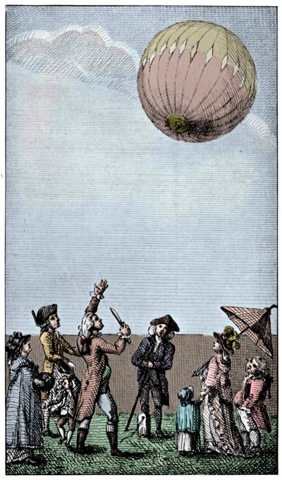 モンゴルフィアバルーンの昇天、18世紀後半、1910年。 作： Unbekannt