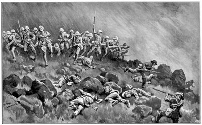 ワゴンヒルへの攻撃、第2次ボーア戦争、1900年1月6日 作： Unbekannt