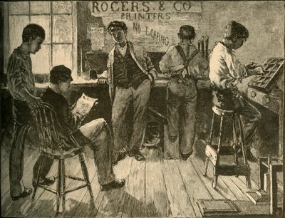1881年、印刷所で働いていた。 作： Unbekannt